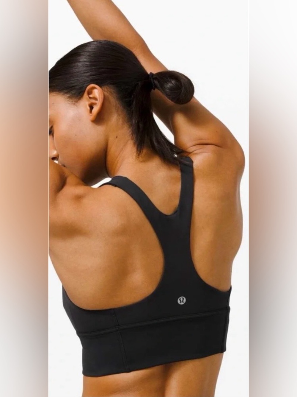 NWT Lululemon Wunder Train Long Line Bra Black Size 8 Sleek Sculpting Athleisure